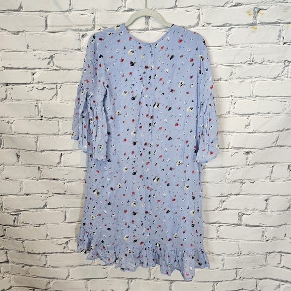 Ganni Dainty Georgette Dress In Serenity Blue - Picture 3 of 9